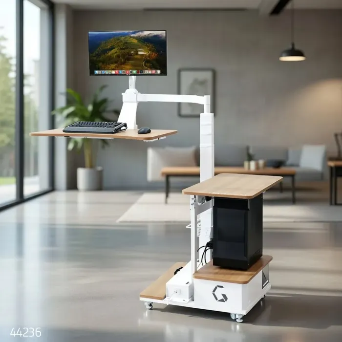 Ingrem Floating Table - Wood Grain White (Right Rudder) - Image 2