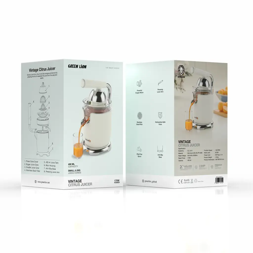 Green Lion Vintage Citrus 400mL Juicer - Cream - Image 2