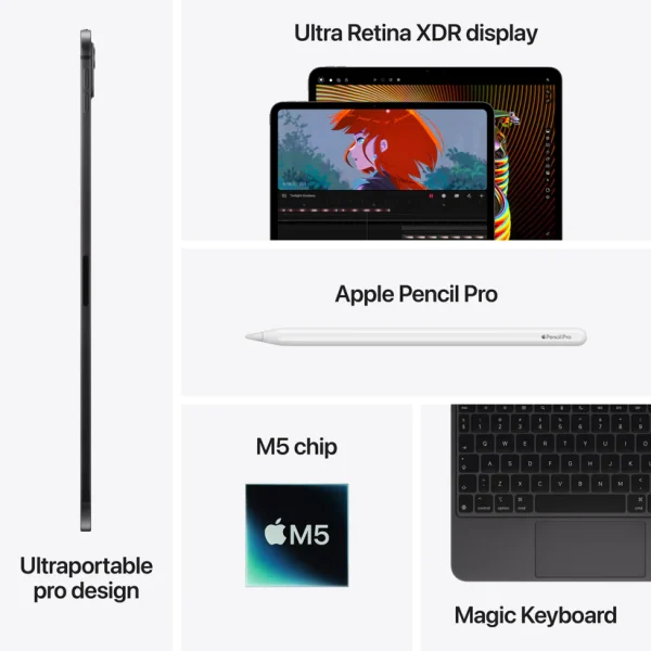 Apple iPad Pro 11-inch M5 Wi‑Fi + Cellular 1TB nano-texture glass - Space Black - Image 4
