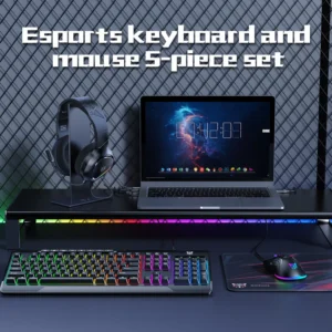 Onikuma TZ5008 5-in-1 RGB Gaming Combo – Keyboard, Mouse, Headset, Stand & Mouse Pad