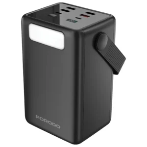 Porodo Lara 80000mAh Power Bank with Integrated Cables & Flashlight - Black