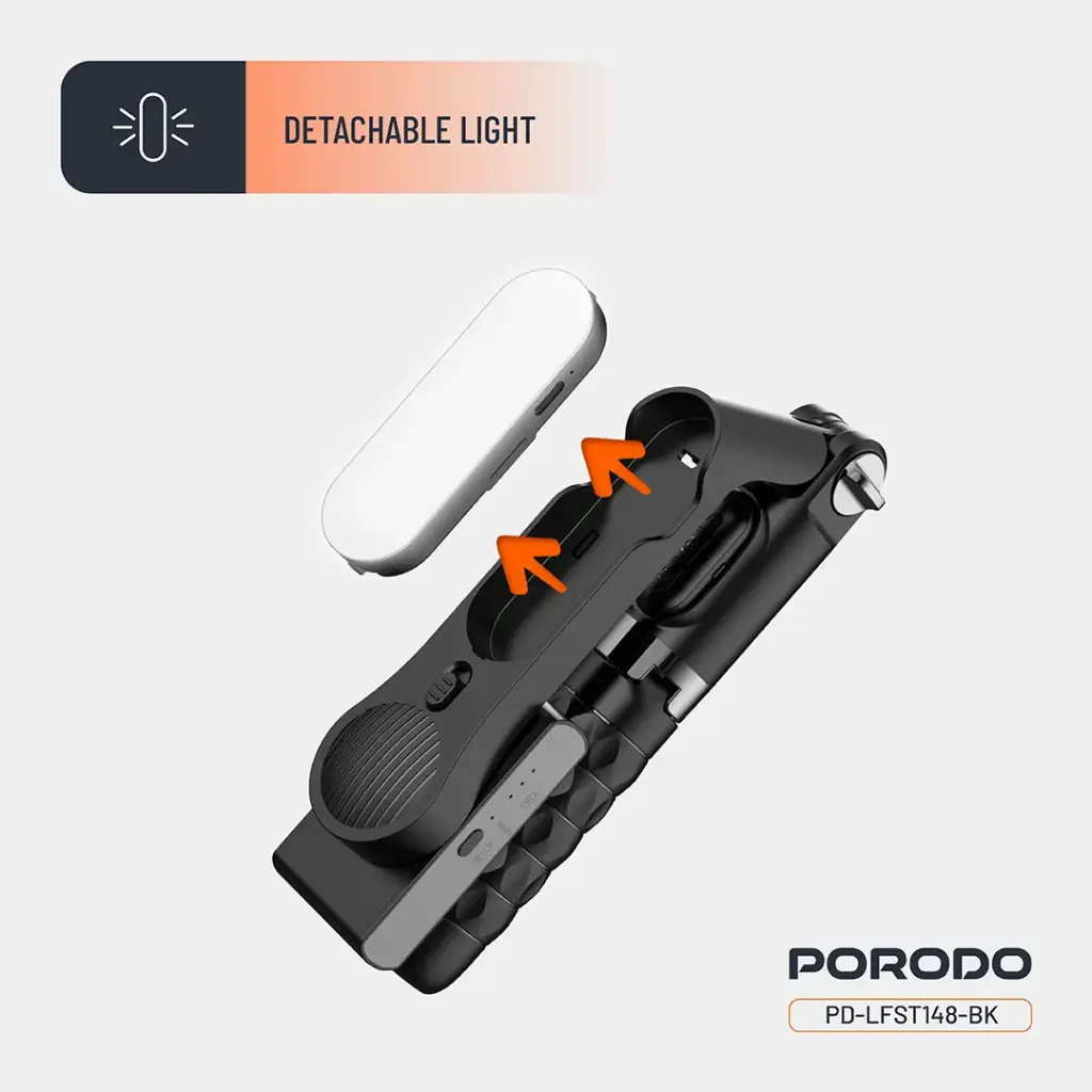 Porodo QuadBase Gimbal Stabilizer - Black - Image 4