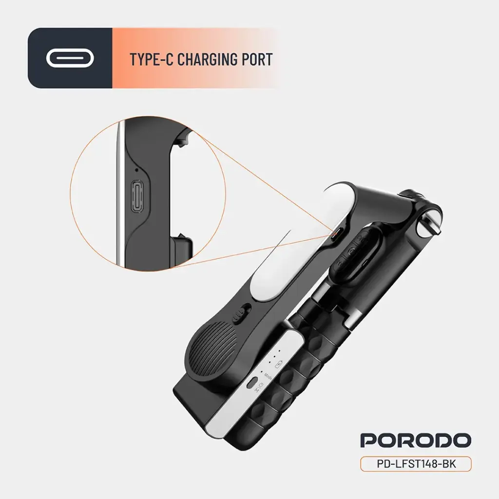 Porodo QuadBase Gimbal Stabilizer - Black - Image 5