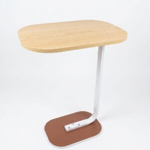 Mini Modern C-shaped side table - Natural Wood
