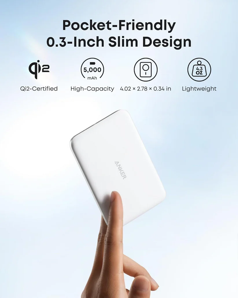 Anker Nano Wireless External Battery, 5000mAh - White - Image 6