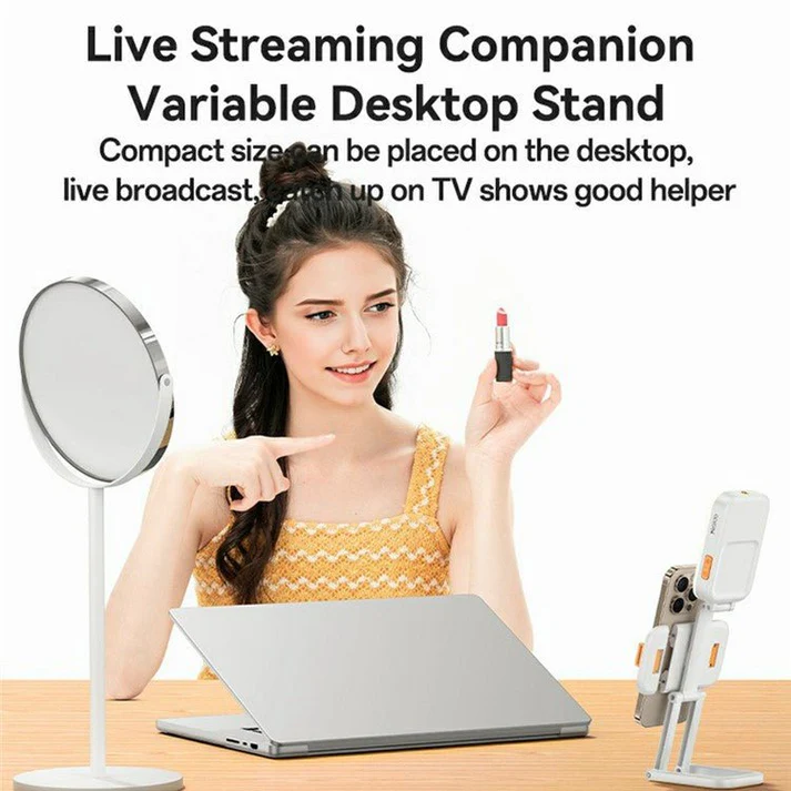 Yesido DH10 Pocket Light Stand – 3-in-1 Folding Phone Holder with Lighting - Image 4