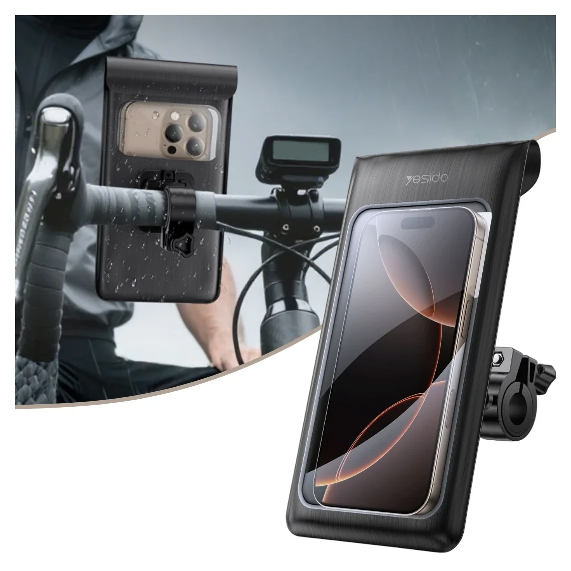 Yesido C333 Waterproof 360° Bike & Motorcycle Phone Holder - Image 2