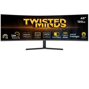 Twisted Minds Eclipse Pro Series 49" WQHD (5120×1440), 120Hz, VA, 1ms, HDR10, HDMI 2.1, Built-in Speakers, Curved Gaming Monitor