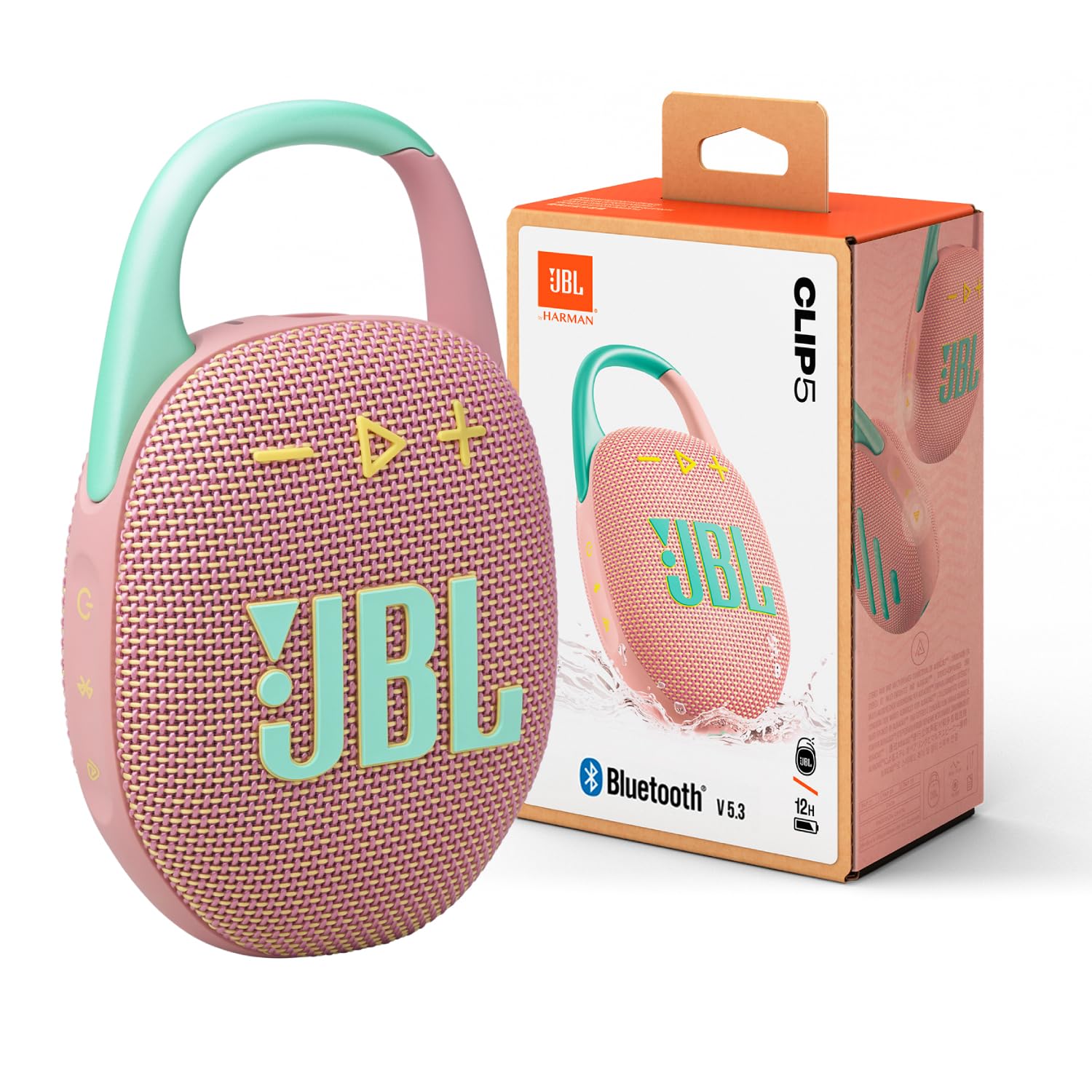JBL Clip 5 Bluetooth Portable Speaker - Stereo / Wireless / Bluetooth - Pink - Image 2