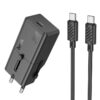 Hoco AC25 Mini Single Port PD30W Universal Travel Charger with Type-C to Type-C Cable - Black