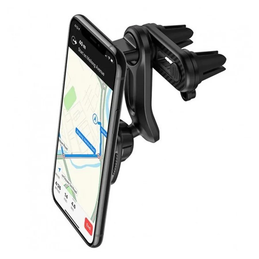 Hoco CA68 Double Air Outlet Magnetic Phone Car Holder - Black - Image 3