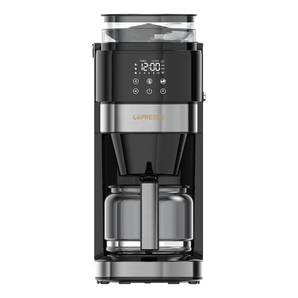 Lepresso Coffee Brewer With Bean Grinder - Black - Image 2