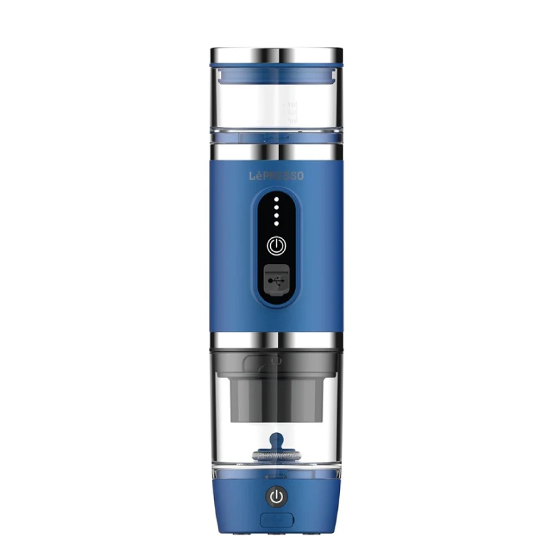 LePresso 4-in-1 Portable Coffee Machine with Milk Frother - 2500mAh / 100W / 80ml - Blue