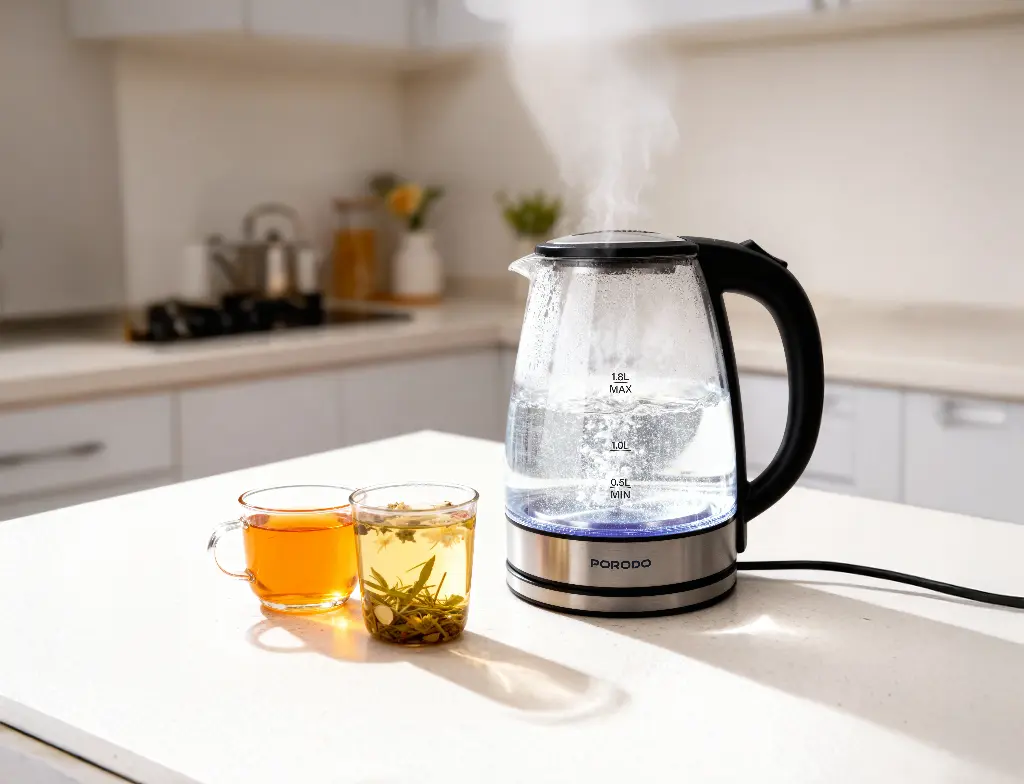 Porodo Pyro Electric Glass Kettle - Clear - Image 2