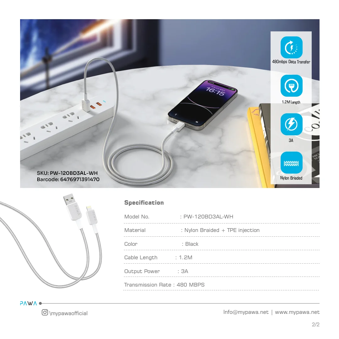 Pawa EL Caro Series USB-A to Lightning - Image 3