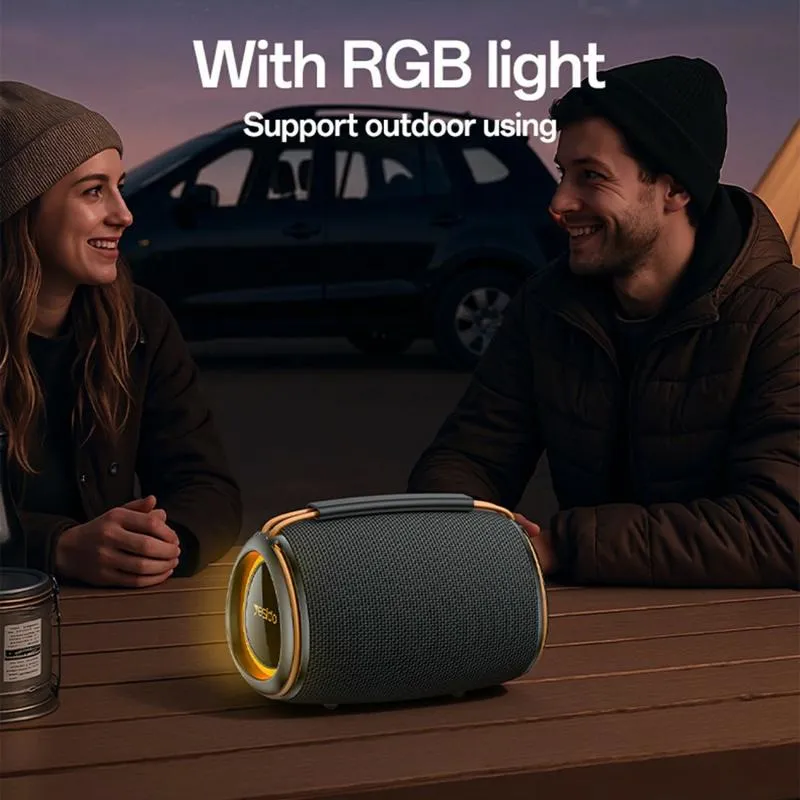 Yesido YSW39 Portable Bluetooth Speaker with Subwoofer & RGB - 20W - Black - Image 2