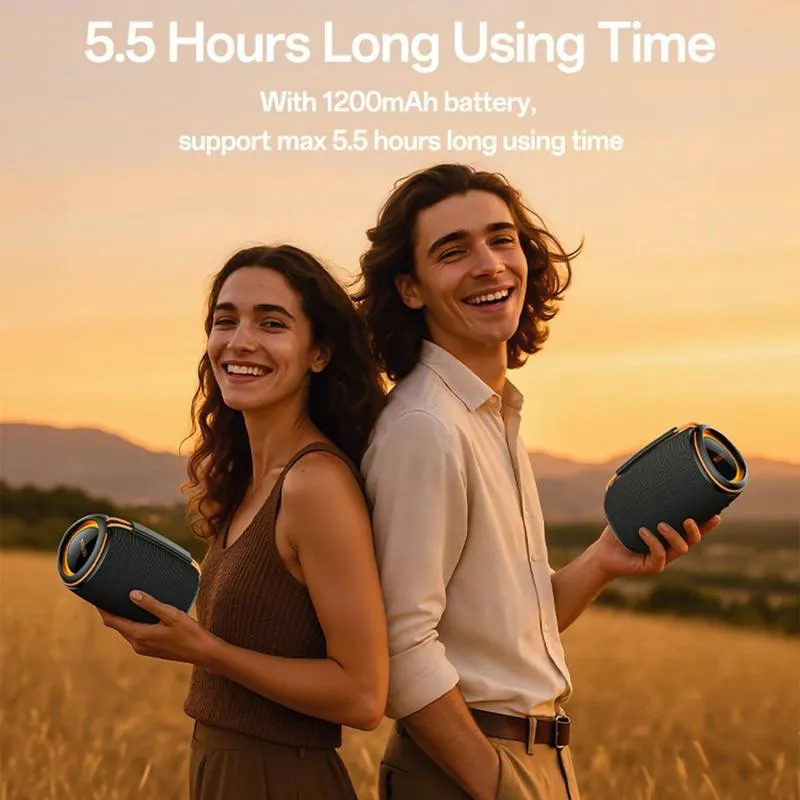 Yesido YSW39 Portable Bluetooth Speaker with Subwoofer & RGB - 20W - Black - Image 4
