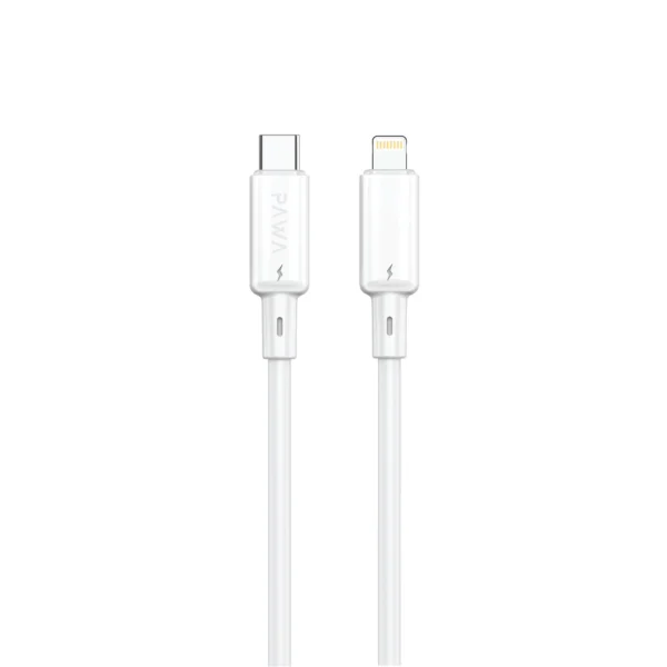 Pawa 3A USB-C To Lightning Quick Charging PVC Cable PW122 - White