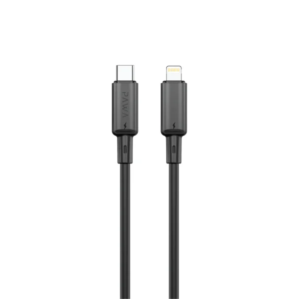 Pawa 3A USB-C To Lightning Quick Charging PVC Cable PW122 - Black