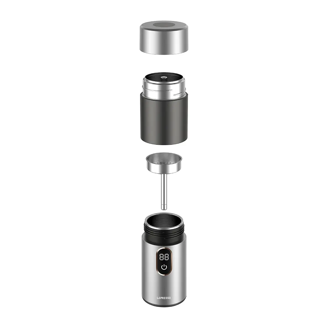 Lepresso MokaRise Electric Moka Maker with One-Touch Operation - Silver - Image 2
