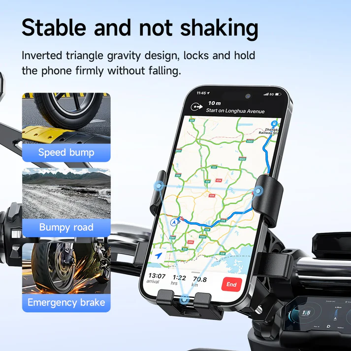 HOCO H85 360° Bicycle & Motorcycle Phone Holder - Image 3