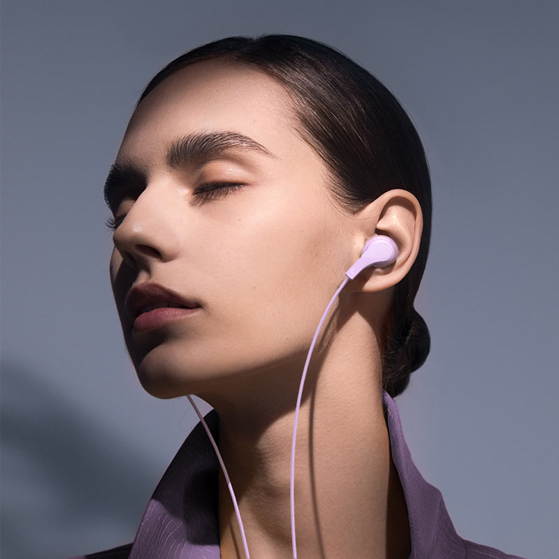 Hoco Wired earphones Type-C M114 Jia with mic - Purple - Image 4