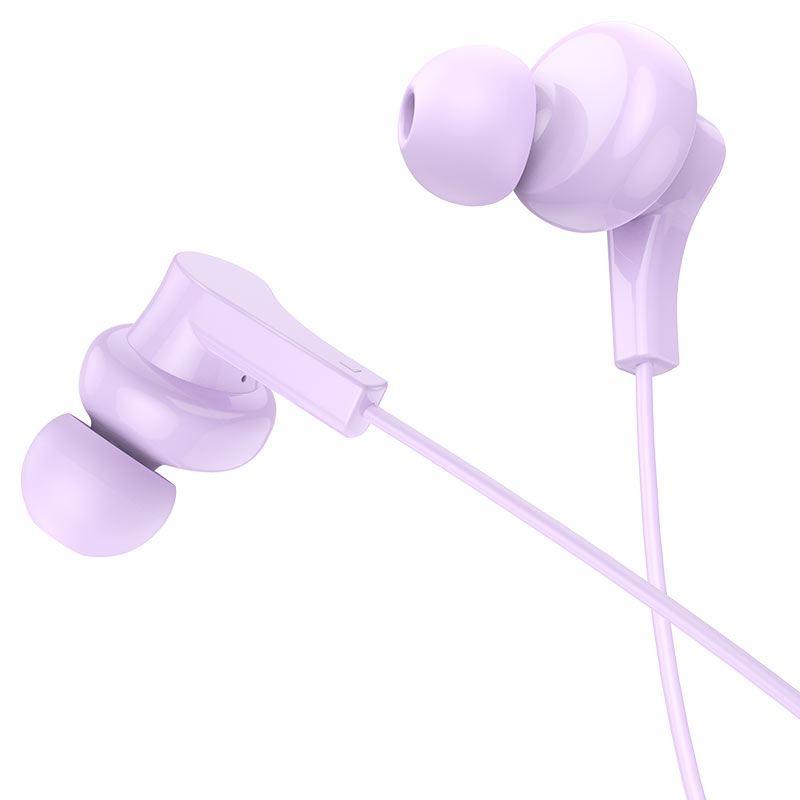Hoco Wired earphones Type-C M114 Jia with mic - Purple - Image 2