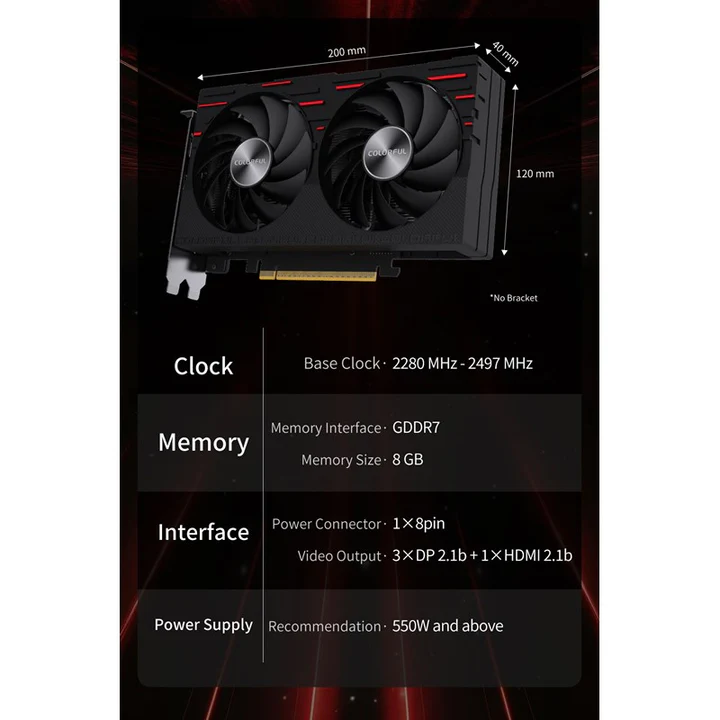 Colorful GeForce RTX 5060 Gaming DUO 8GB-V GDDR7 Gaming Graphics Card - Image 4