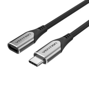 Vention TABHF USB-C 3.1 Male to Female Extension Cable (4K/PD/60W/5Gbps/3A), 1m - Grey