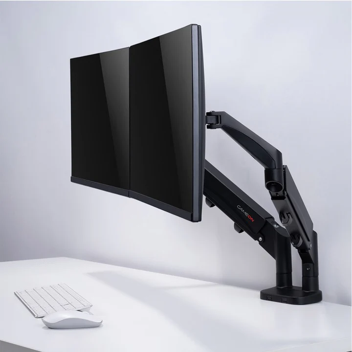 GAMEON GO-5350 Dual Monitor Arm, Stand And Mount For Gaming And Office Use, 17 - 32 Inch Each Arm Up To 9 kg - Black - Image 4