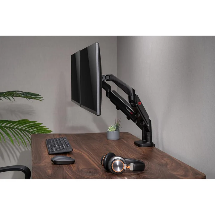 GAMEON GO-5350 Dual Monitor Arm, Stand And Mount For Gaming And Office Use, 17 - 32 Inch Each Arm Up To 9 kg - Black - Image 2