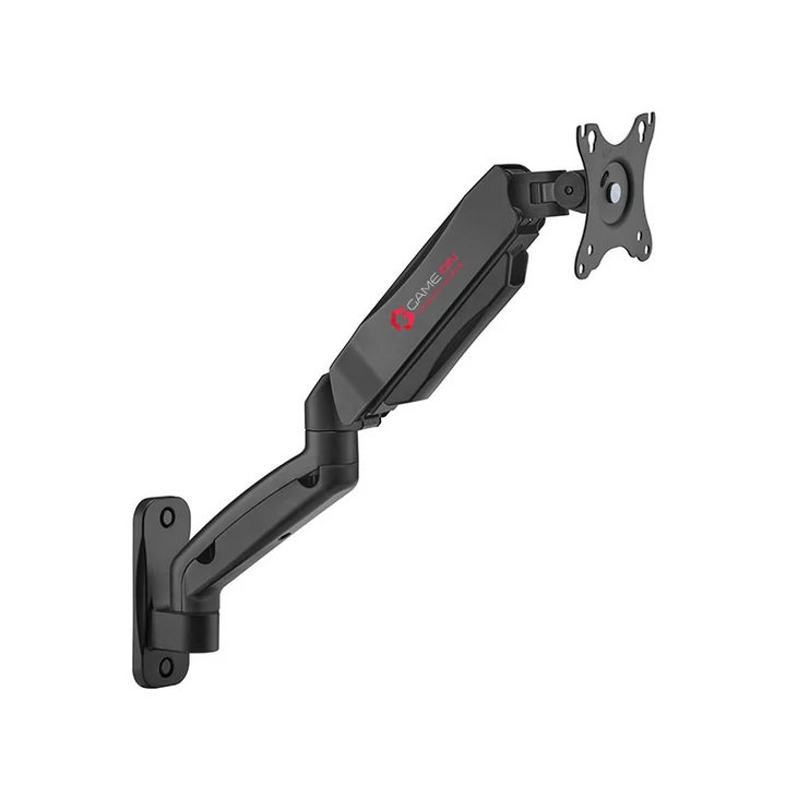 GAMEON GO-5015 Economy Spring-Assisted Wall Mounted Single Monitor Arm, Stand And Mount For Gaming And Office Use, 17 - 32Inch, Each Arm Up To 9 kg - Black