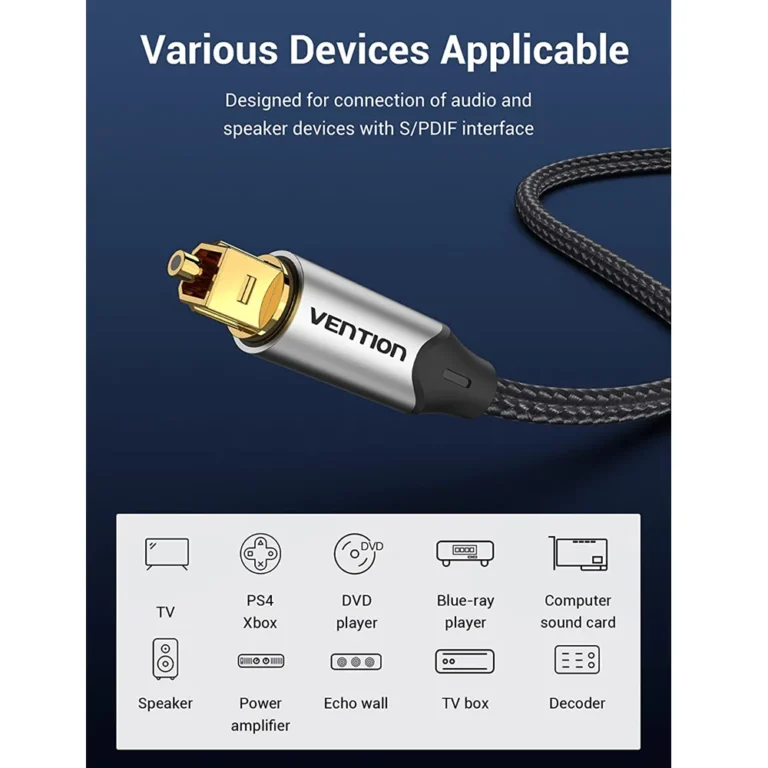 Vention BAV Digital Optical Fiber Audio Cable (Toslink / S/PDIF) - 3m - Image 4