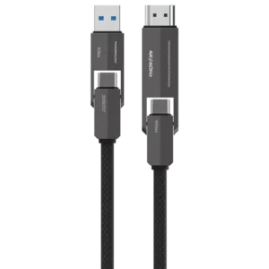 Powerology Vion 4-In-1 Charging & Data Transfer Cable - Black