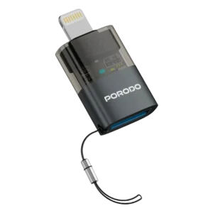 Porodo MiniLink Transparent OTG Adapter USB-A to Lightning - Grey