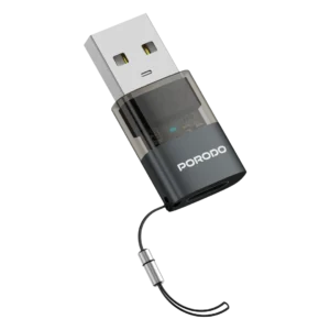 Porodo Minilink Transparent OTG Adapter USB-C to USB-A - Grey
