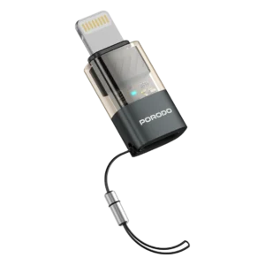 Porodo MiniLink Transparent OTG Adapter USB-C to Lightning - Grey