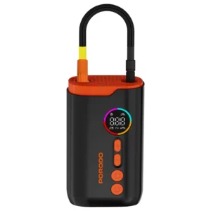 Porodo Lifestyle Electric Air Inflator With High-Pressure Power & Built-In Flashlight - Black