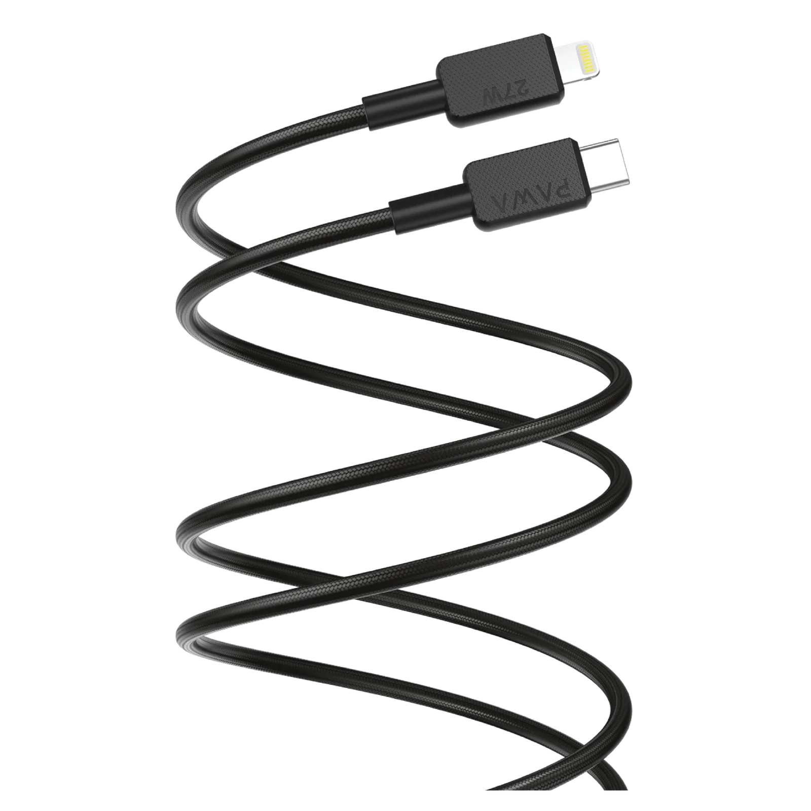 Pawa El-Claro Series Premium Braided Cable USB-C to LIGHTNING 27W - Black
