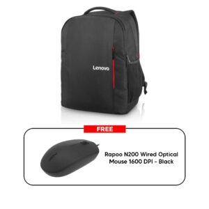 Lenovo B515 Everyday Backpack – 15.6-inch / Black – Laptop Bag (FREE RAPOO MOUSE)
