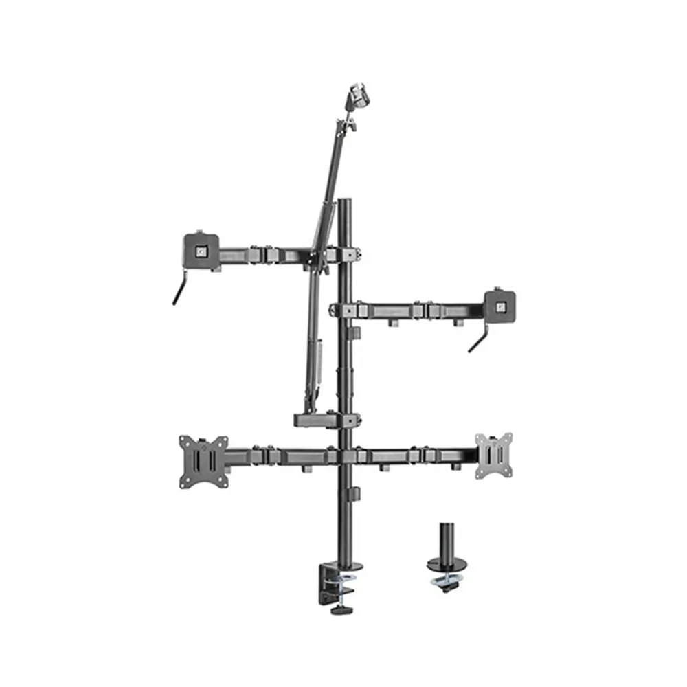 Lumi Dual-monitor All-in-one Studio Setup Desktop Stand - Fine Texture Black
