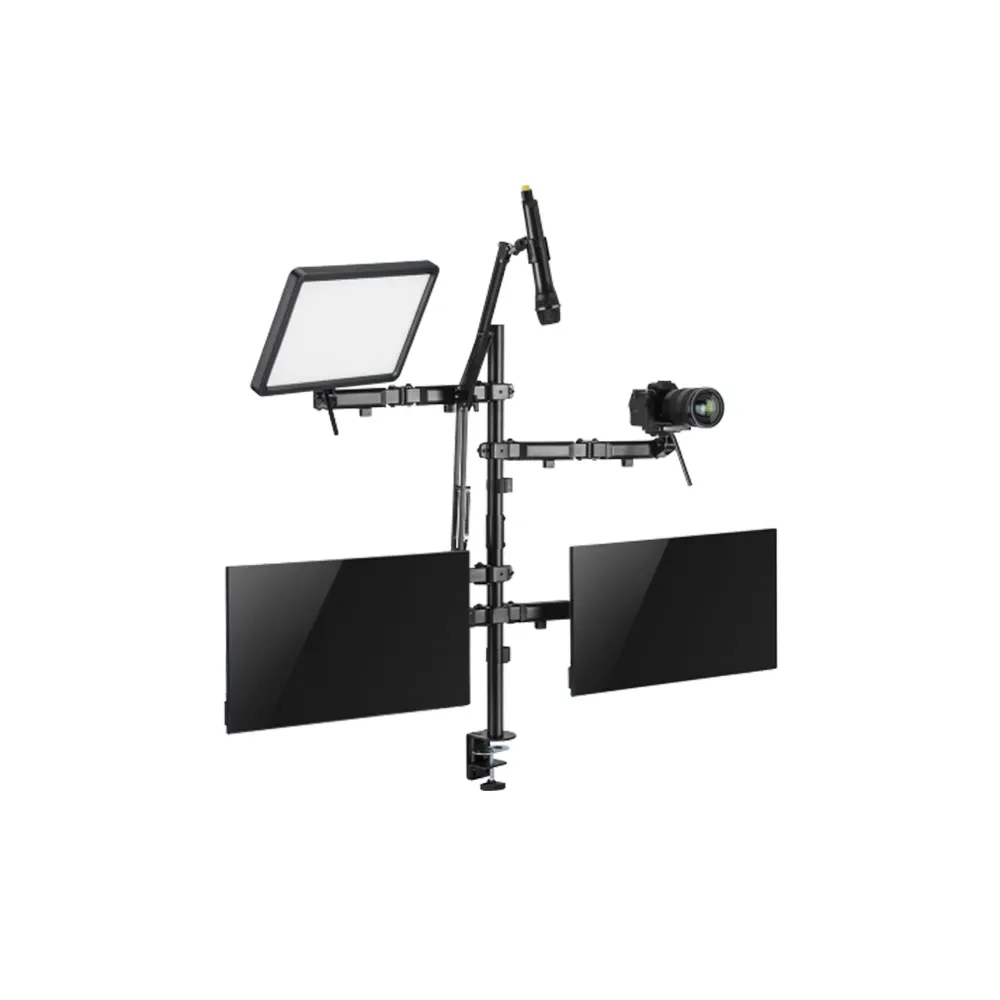 Lumi Dual-monitor All-in-one Studio Setup Desktop Stand - Fine Texture Black - Image 2