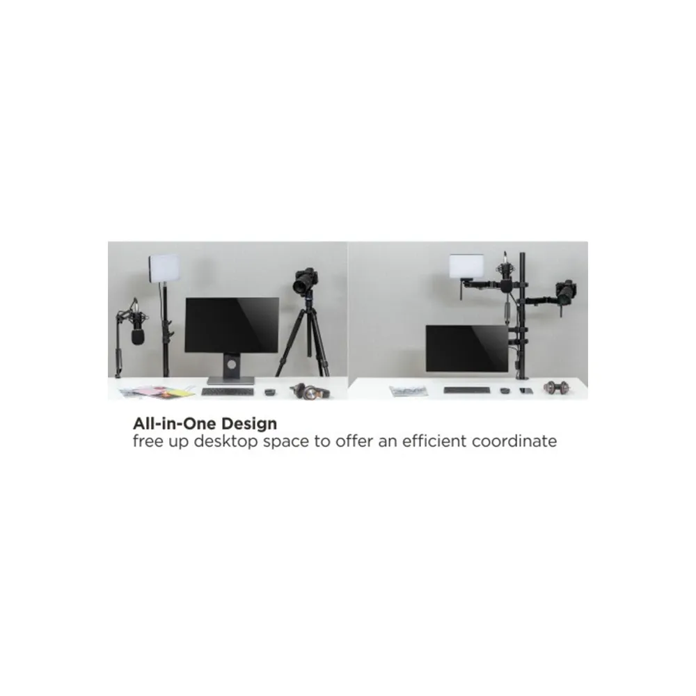 Lumi Single-monitor All-in-one Studio Setup Desktop Stand - Fine Texture Black - Image 4